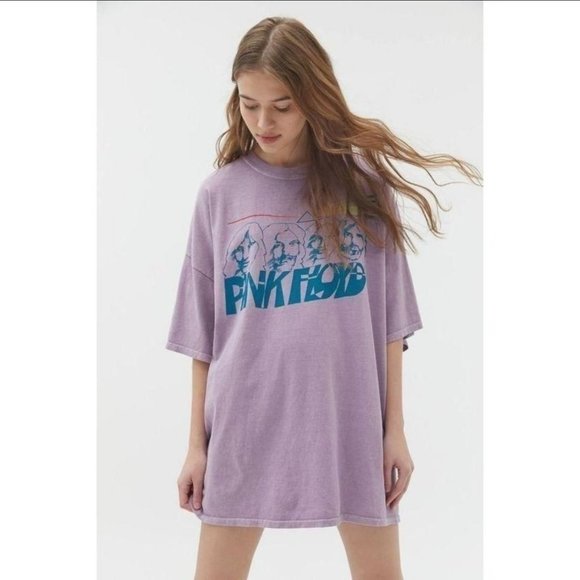 Daydreamer Tops - NEW Daydreamer Pink Floyd Washed Graphic T-Shirt Dress One Size Purple